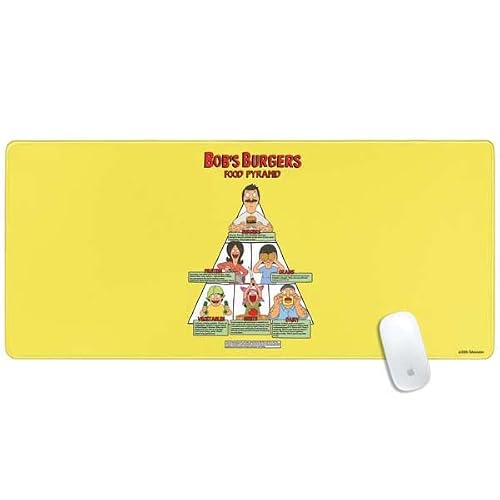 Skinit Extra Large Gaming Mouse Pad - Officially Licensed Food Pyramid Design with Stitched Edges, Waterproof, Non-Slip Rubber Base, Desk Mat for Keyboard & Mouse, 35.75" x 15.4" inches