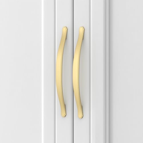 Image of Asidrama 10 Pack 6.3 Inch(160mm) Brushed Gold Kitchen Cabinet Handles Cabinet Pulls Kitchen Cabinet Hardware for Cupboard Drawer Pulls 2792