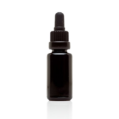 Infinity Jars 15 Ml (.5 Fl Oz) Black Ultraviolet Glass Bottle W/Glass Eye Dropper 3-Pack #TOP1