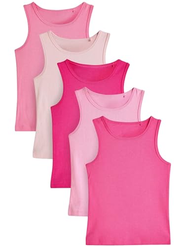 NEXT Mädchen Trägerhemden im 5er-Pack Bright Pink 9 Jahre