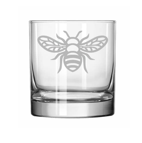 MIP Brand 11 oz Rocks Whiskey Highball Glass Honey Bee