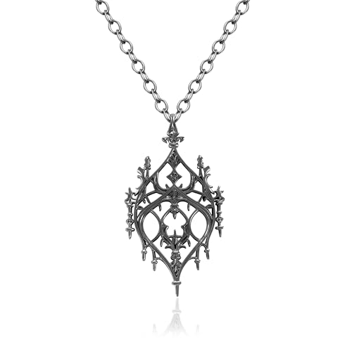 Gothic Necklace -Punk Accessories ，Castle Retro Design，Unisex Gothic Necklace for Women and Men ，Halloween Christmas Jewelry Gift for Women