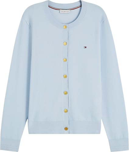 Tommy Hilfiger Damen Cardigan Jersey mit Rundhalsausschnitt, Blau (Breezy Blue), XXXL 5