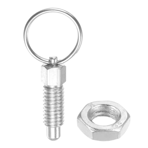 QUARKZMAN Pasador de Resorte con Anillo de Tracción Tamaño de Rosca 1/4-20 Longitud de Rosca 0.47 Cabeza Redonda de Acero al Carbono Pasador Retráctil No Bloqueable