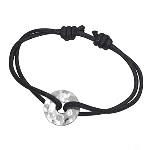 Bracelet Cercle/Cible martelée en Argent 925