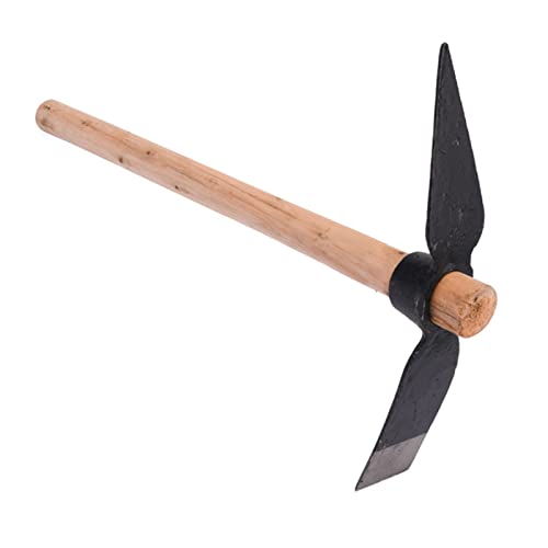 GLOGLOW Pioche de Jardin, Pioche de Jardin Mattock Hoe Pick Axe Outil à Main avec Manche en Bois pour Creuser Le Désherbage Semis Ameublir Le Sol