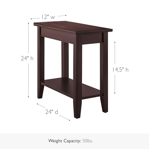 Image of Leick Home Laurent End Table, 12 inch, Chocolate Cherry