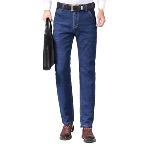 Men's Classic Style Jeans Business Fashion Slim Fit Denim Pants Casual Trousers