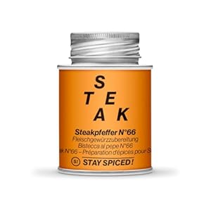 Steakpfeffer N°66 von STAY SPICED ! I Köstliches BBQ Gewürz I Herrlich würzig & angenehm scharf I Füllgewicht 70g | 170ml Schraubdose aus Weißblech zu 100% recyclebar