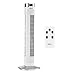 OneConcept Hightower 2G - Ventilateur Tour, 42 Watts, Ecran LED, Télécommande, Minuteurie, Trois Vitesses, Trois Modes, Format Colonne, Oscillation à 45°, Poignée de Transport - Blanc
