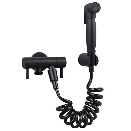 Kit douchette WC noire de luxe en cuivre, ensemble bidet durable - 2