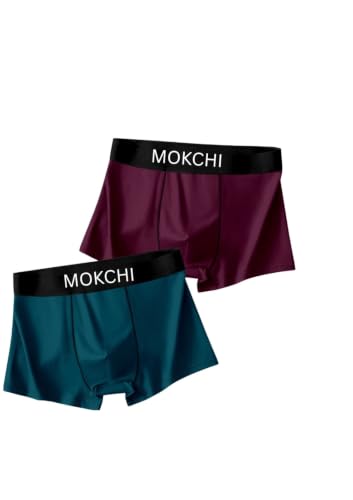 Image of Men's Ice Silk Boxer Briefs Pack of 2 | Ultra Soft Breathable Stretch Trunks | Moisture-Wicking Quick Dry Innerwear