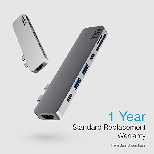 Image of 7 in 2 USB C Thunderbolt 3.0 Hub with 4K HDMI, 2 USB 3.0,SD,MicroSD,USBC&100W Pass Through Charging for MacBookPro 16-22&MacBookAir 18-22 Supports Intel,M1,M2 (7 in 2 (Space Grey))