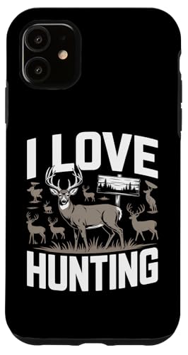 Gráfico I Love Hunting Deer Hunter capa para iPhone 11