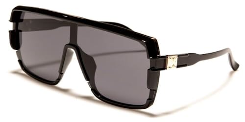 Dweebzilla Bold Square Oversized One Piece Shield Lens Sport Aviator Sunglasses