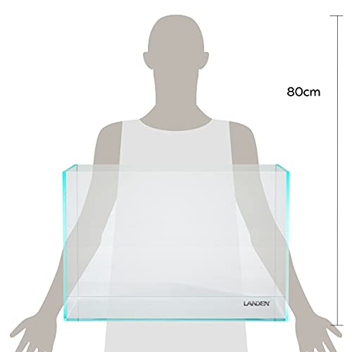 Image of Landen 60P 23 Gallon Rimless Low Iron Aquarium Tank, W23.6xD15.7xH15.7 in(60x40x40cm) 8mm Thickness
