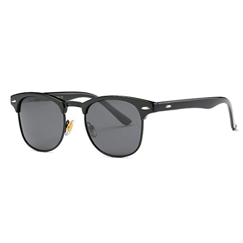 Image of AEVOGUE Polarized Semi Rimless Sunglasses for Men Women, Retro UV400 Sun Glasses for Driving Outdoor