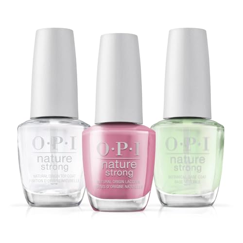 Laca Vegana OPI Nature Strong Evita Uñas Débiles con este Pack Trio Base Color y Top Coat 15ml