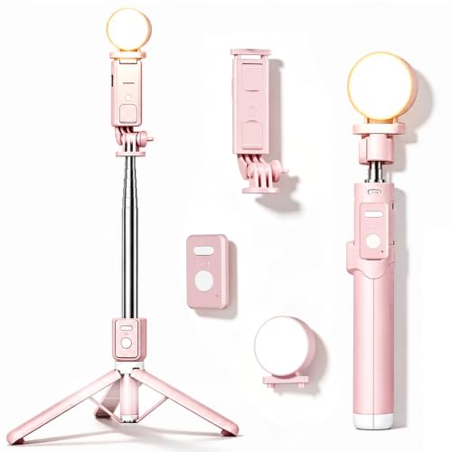 Amazon.co.jp: 充電式リモコンとライト付き自撮り棒、iPhone用三脚