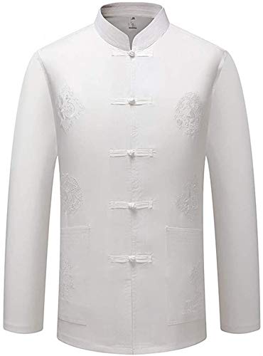 Tai Chi Kleidung Chinesische Kung Fu Kleidung Kampfsportanzug for Herren, traditionelle chinesische Kleidung, Tang-Anzug, Kung-Fu-Anzug, bequem, Tangzhuang, langärmliges Tai-Chi-Hemd, Uniform ( Color