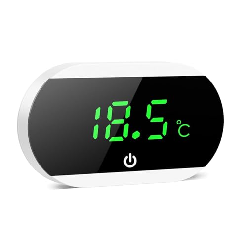 Brifit Aquarium Thermometer Digital, Mini Aquarium Thermometer mit LED Display, Touch Wake-up, ℃/℉ Schalter, Präzise Wasser Thermomete, Kabellos Aquarienthermometer für Süßwasser Marine - Weiß