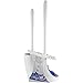 Plumb Craft Toilet Plunger and Cleaning Brush Combo Kit with Caddy – Durable, Heavy-Duty Toilet Brush and Plunger for Most Toilet Types with Sanitary Storage (White/Blue)