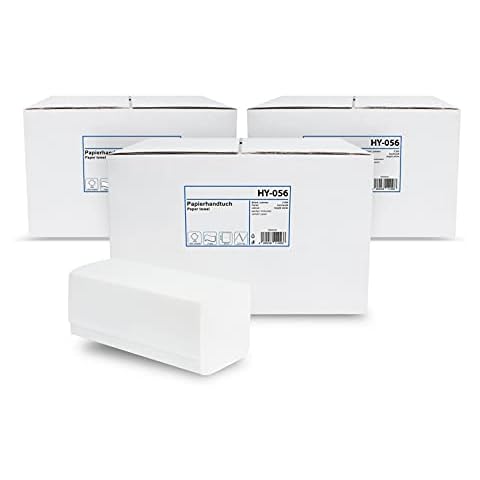 Hypafol Papierhandtücher für Spender | Zellstoff hochweiß, 2-lagig, 24 x 21 cm | gesamt 9.600 Blatt | praktischer ZZ/V-Falz für Handtuchspender in Toiletten, Büros, Praxen und Studios Cover