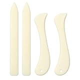 BaZuyunMd 4 Stück Falzbein Set, Falzbein für Papier & Falzstift, Kunststoff Falzbein Knochen, Präzises Bone Folder Werkzeug für Origami, Buchbinderei, Basteln