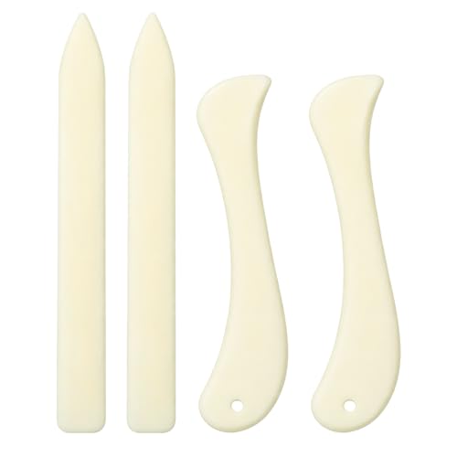 BaZuyunMd 4 Stück Falzbein Set Falzbein für Papier & Falzstift Kunststoff Falzbein Knochen Präzises Bone Folder Werkzeug für Origami Buchbinderei Basteln