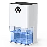 Deshumidificador 1800ML, Deshumidificadores de Humedad Hogar Silencioso Eléctrico Bajo Consumo 22.5W, Temporizador 4/8H, Apagado y Descongelación Automático, Luz Ambiental para Dormitorio Armario Baño