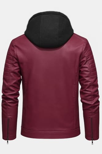 Image of Blaq Ash Men's Faux Leather Hooded Motorcycle Jacket
