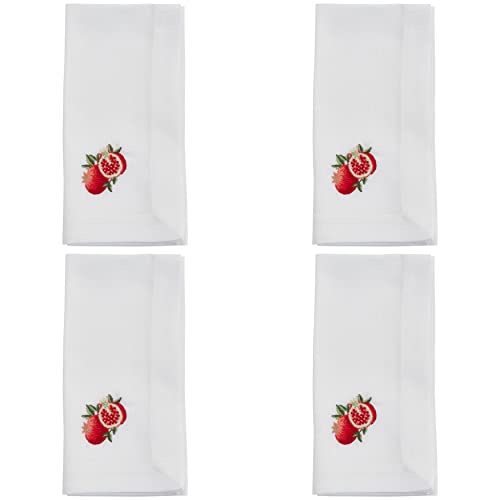 Servilletas Bordadas Saro Lifestyle Set x4 Blanco 20x20" miniatura 2