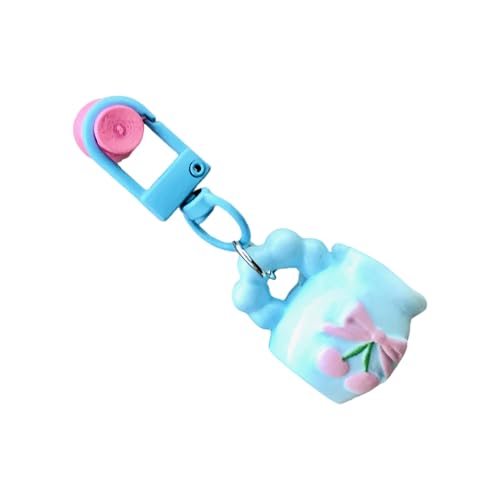 Yjcnelcr Härlig miniatyrvas design nyckelring harts robust berlock trendig vas formade ringar för nycklar väskor hennes vänskap robust hartshållare, BLÅ, en storlek