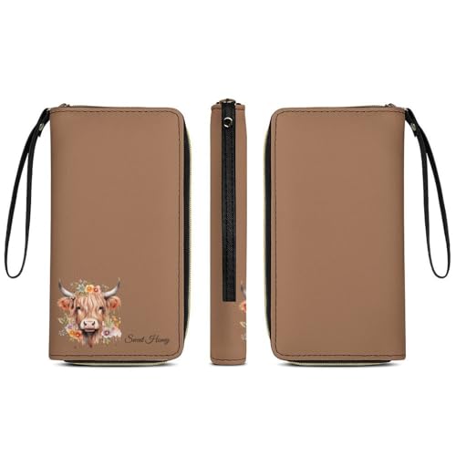 Personalized Bifold Womens Wrist Wallet, Custom Ladies Long Purse with Wristlet Straps, Customized Gifts for Women4