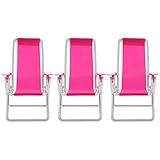 Toyvian 3Pcs Miniature Foldable Beach Chair Dollhouse Furniture Mini Deck Chair Longue Deck Chair Mini Furniture Accessories Accessories Rosy 3