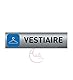 AUA SIGNALETIQUE - Plaque de porte Aluminium brossé imprimé AluSign - 200x50 mm - Double Face adhésif au dos - Impression UV directement sur l’aluminium (Pas de contre collage) (Vestiaire)