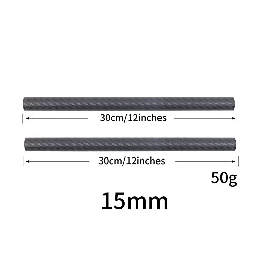Image of FocusFoto 15mm Carbon Fiber Rods 30cm /12inch Length for 15mm Rod Rail Support System DSLR Camera Rig (Pack of 2)