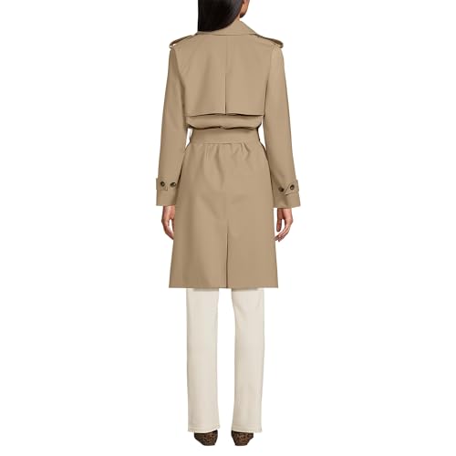 Lands' End Women's Medium Desert Tan Waterproof Trench Raincoat - Image 2