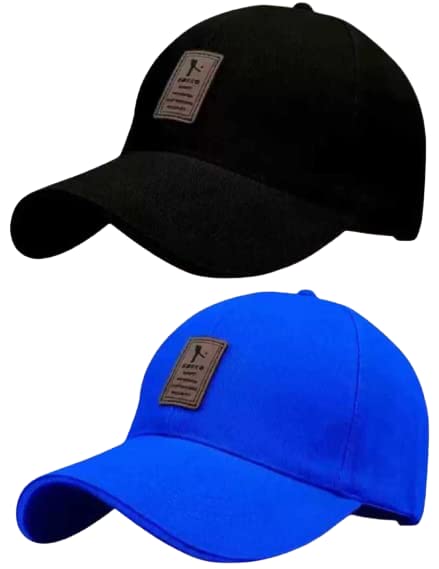 CHITRANSH ENTERPRISE Baseball Cap Cap (Pack of 2) Black, Blue