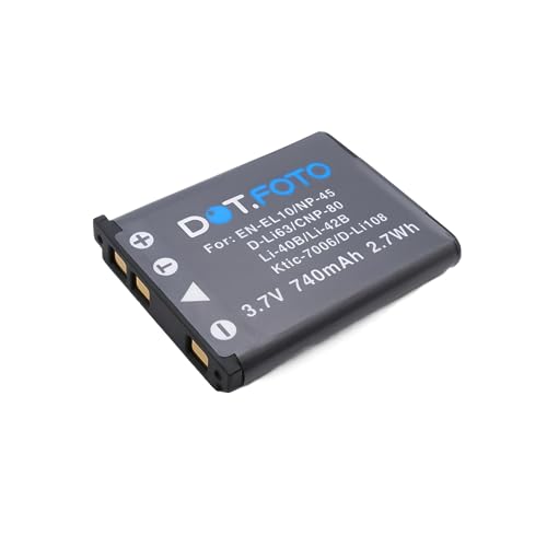 Dot.Foto D-LI63, D-LI108 Premium 3.7v / 740mAh Batería Recargable para Pentax efina/Optio L30 L40 LS465 LS1000 LS1100 M30 M40 M90 M900 NB1000 RS1000 RS1500 T30 V10 V15 W30
