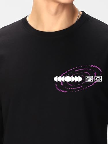 Image of Bewakoof Men's Cotton Jersey Graphic Print Regular Fit Full Sleeve Round Neck T-Shirt | Tshirt for Man | Tshirt for Men Cotton | Tshirts for Men Stylish | Casual Wear | Street Wear