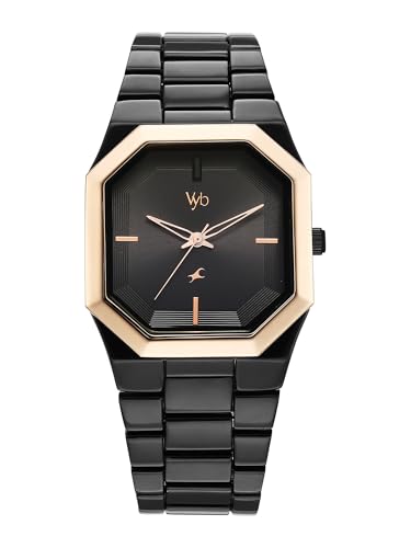 Image of Fastrack Vyb Pioneer with Quartz Analog Black Dial Black Alloy Strap Watch for Men - FV30048KM02W