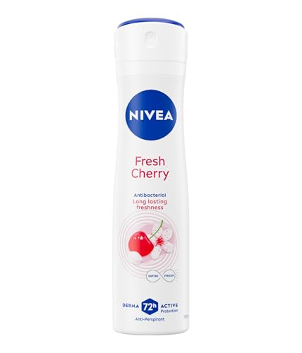 NIVEA Deodorante Spray Fresh Cherry 150 ml, Deodorante donna antitraspirante per una protezione fino a 72h, Deo spray antibatterico con formula INFINIFRESH per una freschezza all'aroma di ciliegia