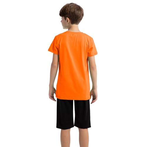 Image of amropi Boys Shorts Set Cotton T-Shirt and Short Pants 2 Pieces Summer Tracksuit for Age 2-12 Years