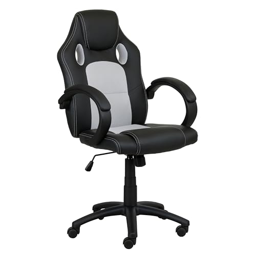 Totò Piccinni Sedia Ufficio OFFICE Girevole altezza regolabile e basculante poltrona per computer gaming con meccanismo d' inclinazione (Grigio)