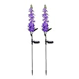 Licht Violett Dekoration Villa LED Garten Solar Bodenlaterne Terrasse Rasen & Garten Solarlampen Balkongeländer (Purple, One Size)