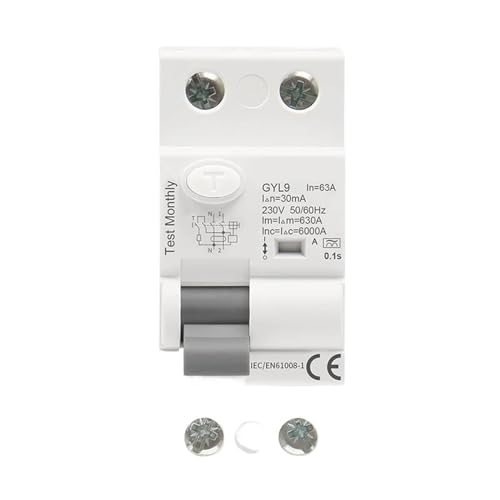 RCD disjoncteur 2 pôles 40A 30mA pour protection contre fuite de terre GYL9