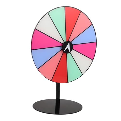 Amosfun Acrylic Rainbow Prize Wheel Lightweight Tabletop Spinner for Parties Weddings Graduations and Carnivals Dry Erase Game Wheel for Interactive Fun and Entertainment