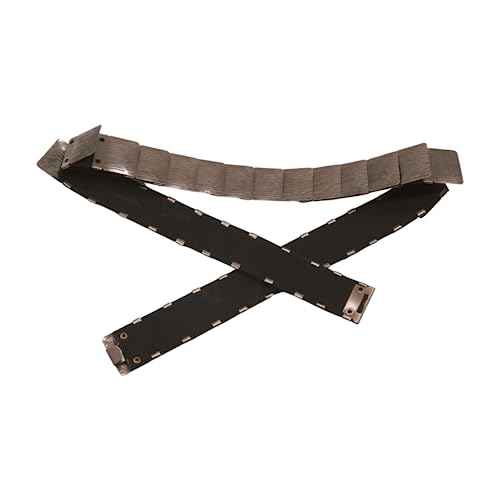 Women Pewter Color Metal Belt - Hip High Waist Fashion Elastic Skinny Waistband Size S M4