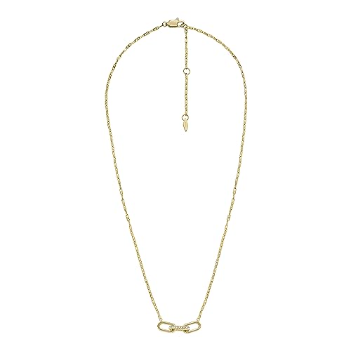 Image of Fossil Women's Gold-Tone Stainless Steel Pendant Chain Necklace for Women